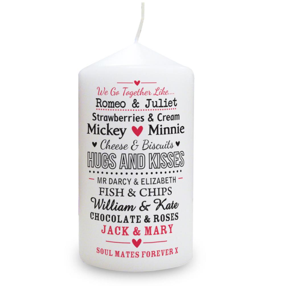 Personalised We Go Together Like Pillar Candle £11.69